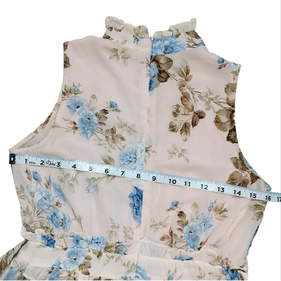 The Vintage Shop Floral Tiered Maxi Dress High Neck Ruffle Lace Detail Size S - Picture 13 of 16